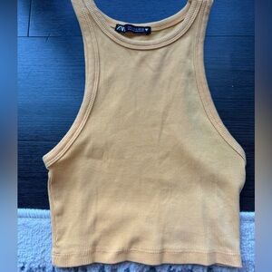 Zara Bright Orange Cropped Tank Top